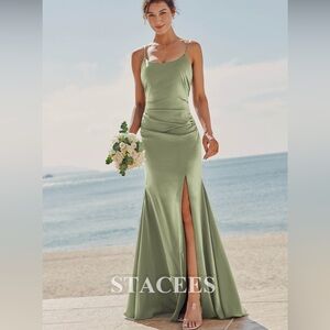 Stacees Sage Green Maxi Dress